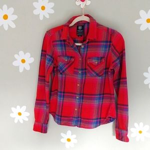 American Eagle "Favorite Fit" Red Plaid Flannel